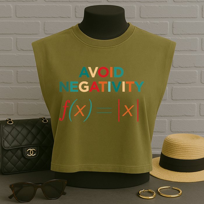 Avoid Negativity Math Equation Funny Math Teacher Garment-Dyed Women's Muscle Tee