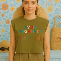 Avoid Negativity Math Equation Funny Math Teacher Garment-Dyed Women's Muscle Tee