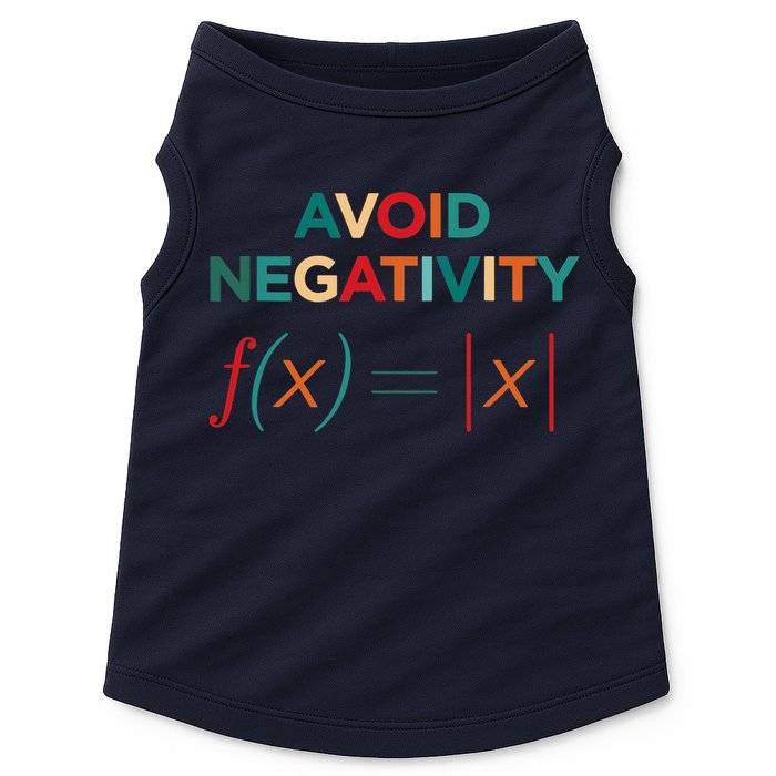 Avoid Negativity Math Equation Funny Math Teacher Doggie Tank