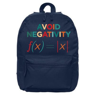 Avoid Negativity Math Equation Funny Math Teacher 16 in Basic Backpack