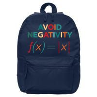 Avoid Negativity Math Equation Funny Math Teacher 16 in Basic Backpack