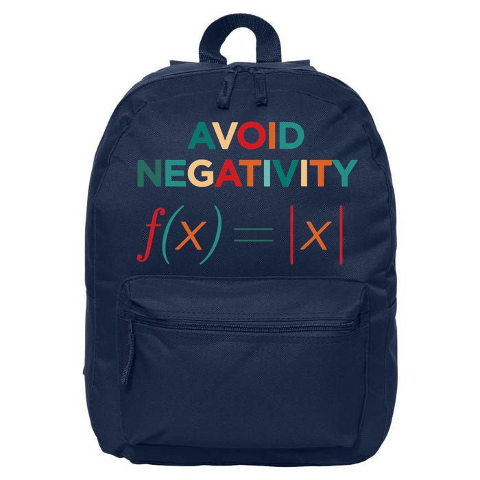 Avoid Negativity Math Equation Funny Math Teacher 16 in Basic Backpack