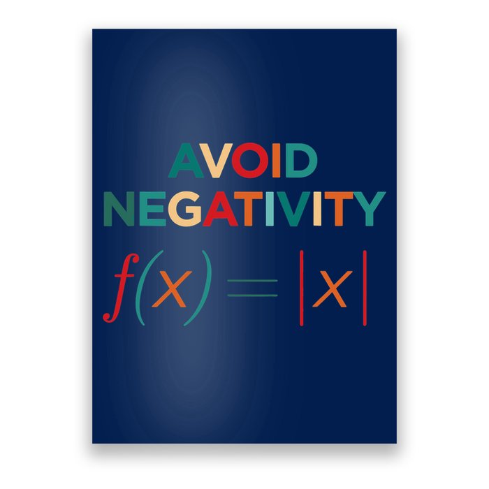 Avoid Negativity Math Equation Funny Math Teacher Poster