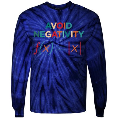 Avoid Negativity Math Equation Funny Math Teacher Tie-Dye Long Sleeve Shirt