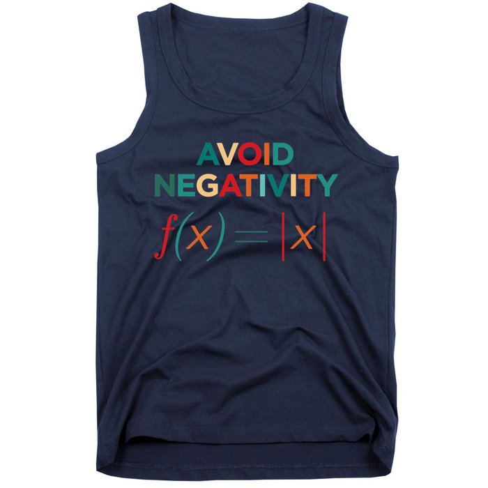Avoid Negativity Math Equation Funny Math Teacher Tank Top