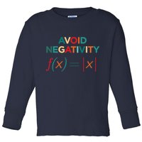 Avoid Negativity Math Equation Funny Math Teacher Toddler Long Sleeve Shirt
