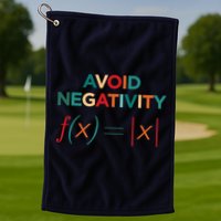 Avoid Negativity Math Equation Funny Math Teacher Golf Towel