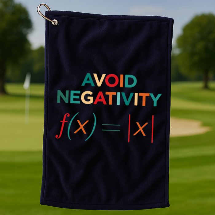 Avoid Negativity Math Equation Funny Math Teacher Golf Towel