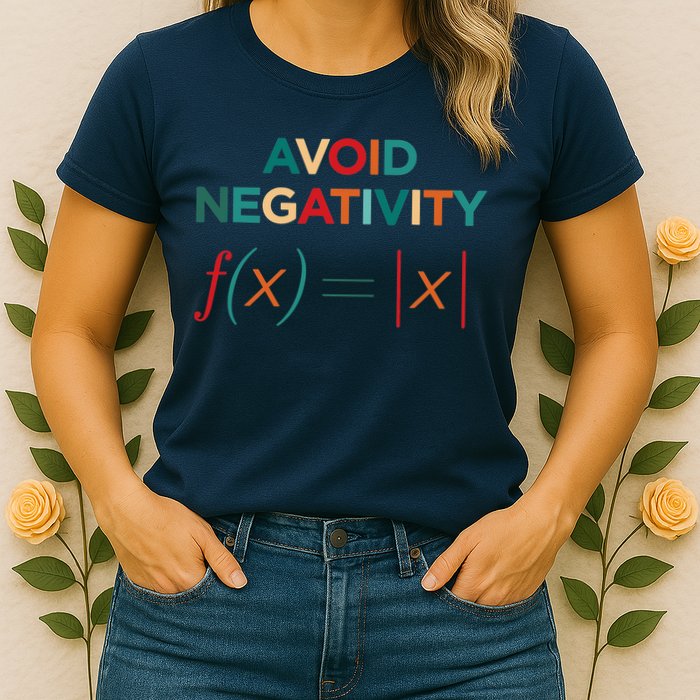 Avoid Negativity Math Equation Funny Math Teacher Womens T-Shirt