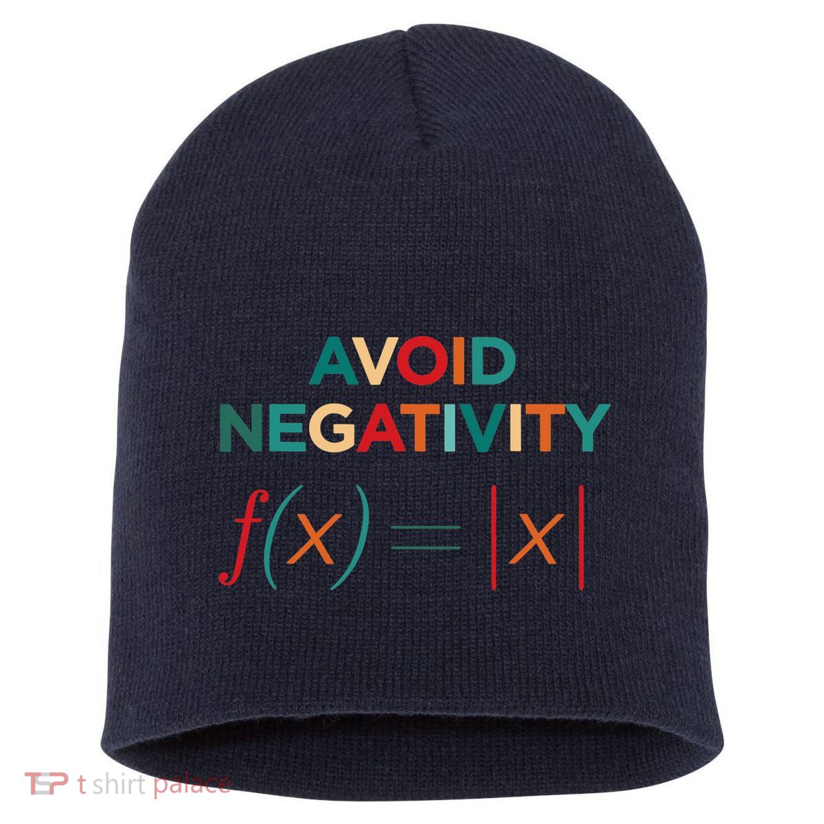 Avoid Negativity Math Equation Funny Math Teacher Short Acrylic Beanie