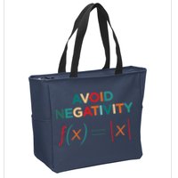 Avoid Negativity Math Equation Funny Math Teacher Zip Tote Bag