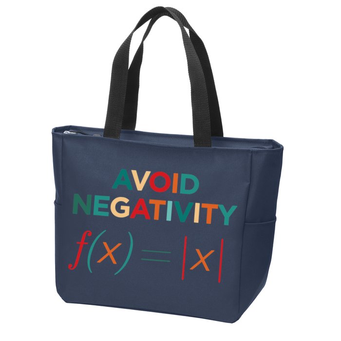 Avoid Negativity Math Equation Funny Math Teacher Zip Tote Bag