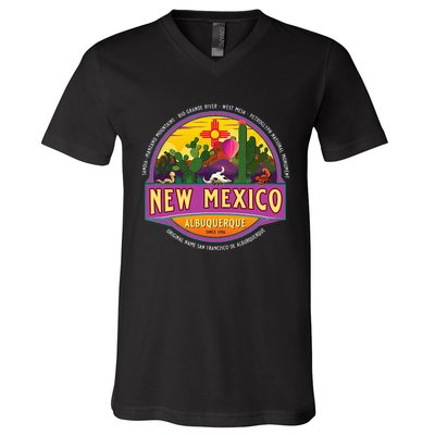 Albuquerque New Mexico Usa Balloons Desert Vacation Souvenir V-Neck T-Shirt