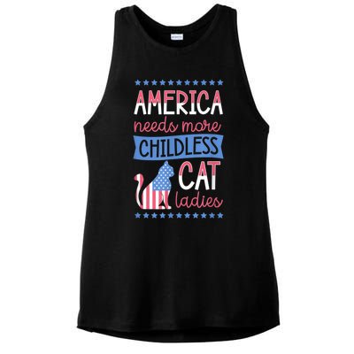 America Needs More Childless Cat Ladies Childless Ladies PosiCharge Tri-Blend Wicking Tank