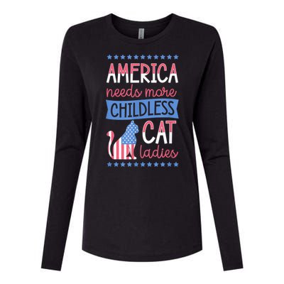 America Needs More Childless Cat Ladies Childless Womens Cotton Relaxed Long Sleeve T-Shirt