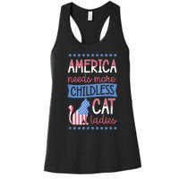 America Needs More Childless Cat Ladies Childless Women's Racerback Tank