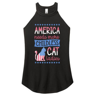 America Needs More Childless Cat Ladies Childless Women's Perfect Tri Rocker Tank