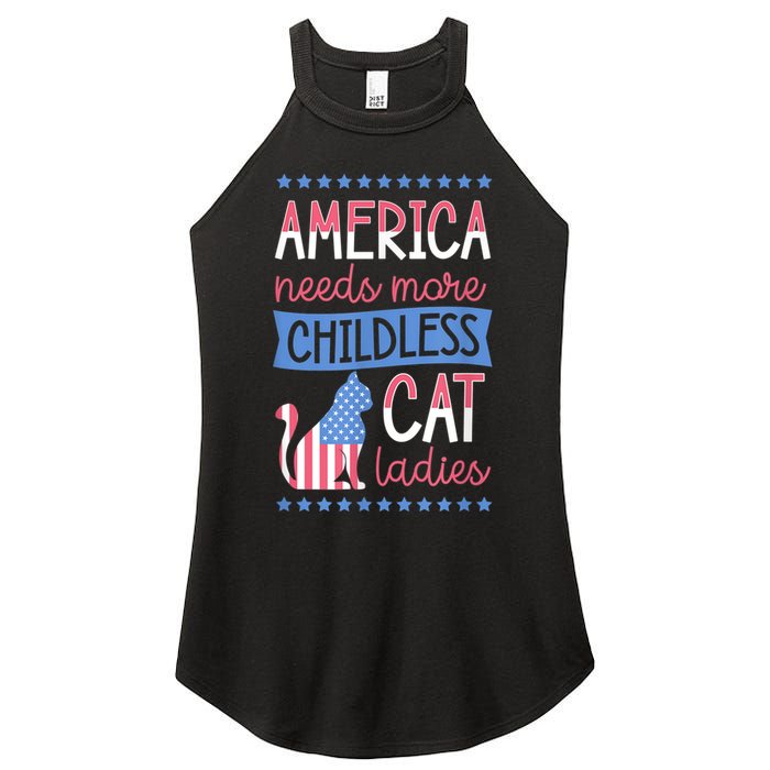 America Needs More Childless Cat Ladies Childless Women's Perfect Tri Rocker Tank