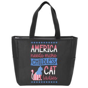 America Needs More Childless Cat Ladies Childless Zip Tote Bag