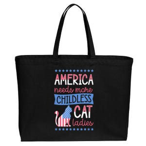 America Needs More Childless Cat Ladies Childless Cotton Canvas Jumbo Tote