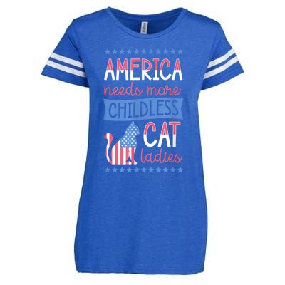 America Needs More Childless Cat Ladies Childless Enza Ladies Jersey Football T-Shirt