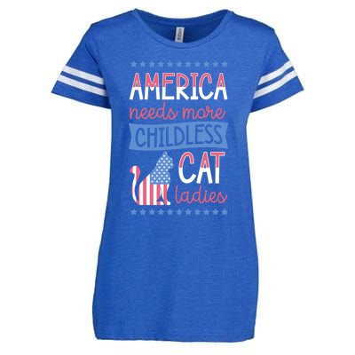 America Needs More Less Cat Ladies Less Cute Gift Enza Ladies Jersey Football T-Shirt