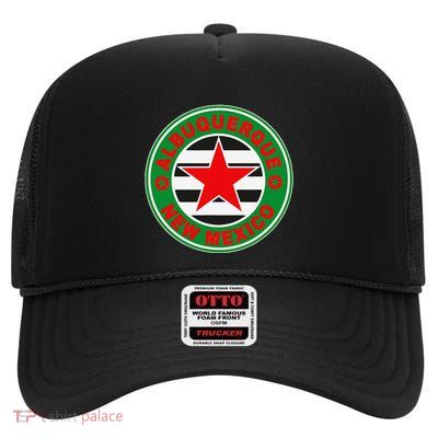 Albuquerque New Mexico Usa United States Of America Outfit High Crown Mesh Back Trucker Hat