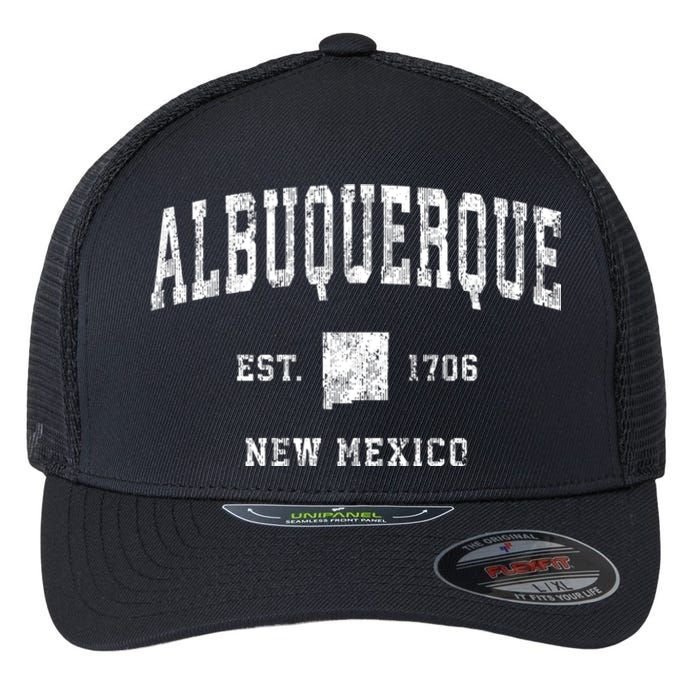 Albuquerque New Mexico Nm Vintage Athletic Sports Flexfit Unipanel Trucker Cap