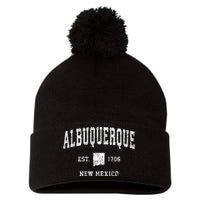 Albuquerque New Mexico Nm Vintage Athletic Sports Pom Pom 12in Knit Beanie