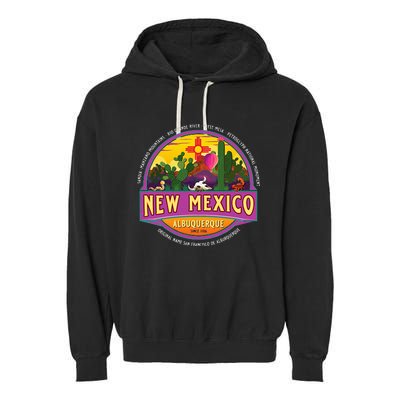 Albuquerque New Mexico Usa Balloons Desert Vacation Souvenir Garment-Dyed Fleece Hoodie