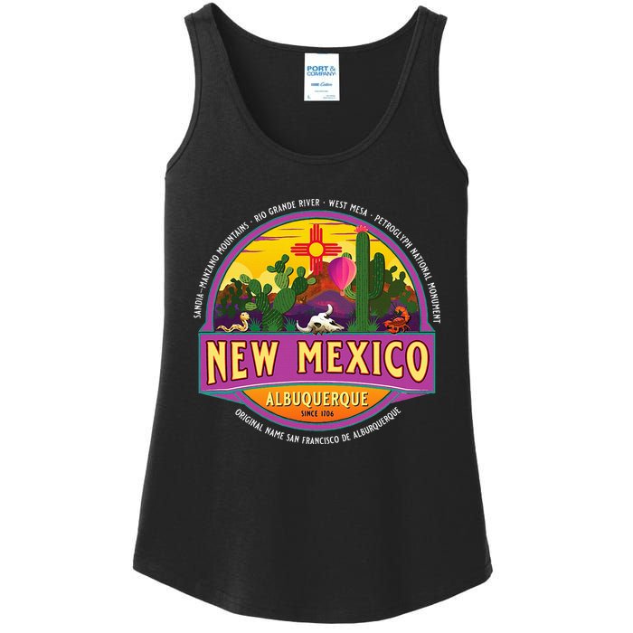 Albuquerque New Mexico Usa Balloons Desert Vacation Souvenir Ladies Essential Tank