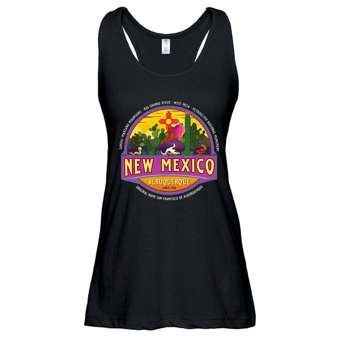 Albuquerque New Mexico Usa Balloons Desert Vacation Souvenir Ladies Essential Flowy Tank