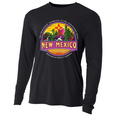 Albuquerque New Mexico Usa Balloons Desert Vacation Souvenir Cooling Performance Long Sleeve Crew