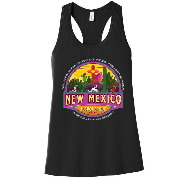 Albuquerque New Mexico Usa Balloons Desert Vacation Souvenir Women's Racerback Tank