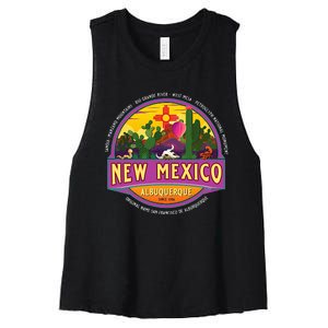 Albuquerque New Mexico Usa Balloons Desert Vacation Souvenir Women's Racerback Cropped Tank