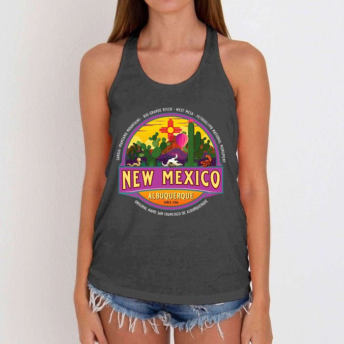 Albuquerque New Mexico Usa Balloons Desert Vacation Souvenir Women's Knotted Racerback Tank