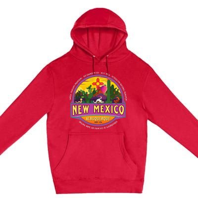 Albuquerque New Mexico Usa Balloons Desert Vacation Souvenir Premium Pullover Hoodie