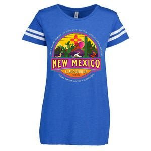 Albuquerque New Mexico Usa Balloons Desert Vacation Souvenir Enza Ladies Jersey Football T-Shirt