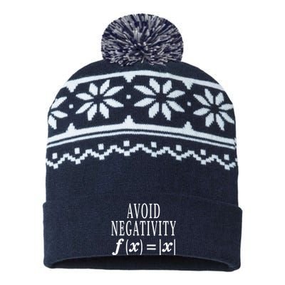 Avoid Negativity Math Equation Teacher Funny Gift USA-Made Snowflake Beanie