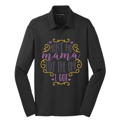 Ain't No Mama Like The One I Got Silk Touch Performance Long Sleeve Polo