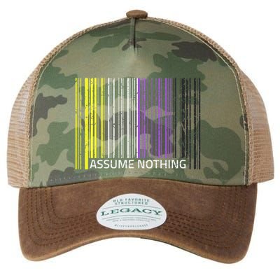 Assume Nothing Non Binary Flag Genderqueer Lgbtqia Pride Legacy Tie Dye Trucker Hat