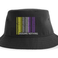Assume Nothing Non Binary Flag Genderqueer Lgbtqia Pride Sustainable Bucket Hat