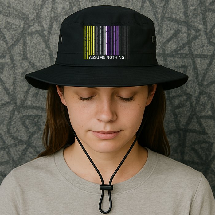Assume Nothing Non Binary Flag Genderqueer Lgbtqia Pride Bucket Hat