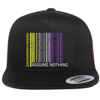 Assume Nothing Non Binary Flag Genderqueer Lgbtqia Pride Flatbill Hat