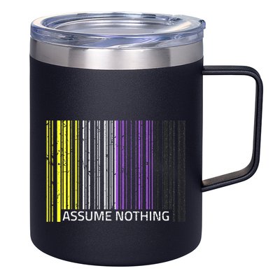 Assume Nothing Non Binary Flag Genderqueer Lgbtqia Pride 12oz Stainless Steel Coffee Mug
