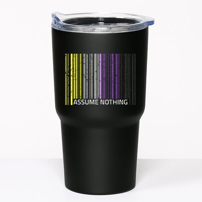 Assume Nothing Non Binary Flag Genderqueer Lgbtqia Pride Tumbler
