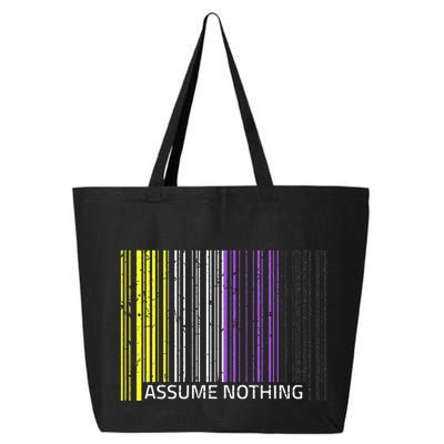 Assume Nothing Non Binary Flag Genderqueer Lgbtqia Pride 25L Jumbo Tote
