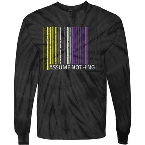 Assume Nothing Non Binary Flag Genderqueer Lgbtqia Pride Tie-Dye Long Sleeve Shirt