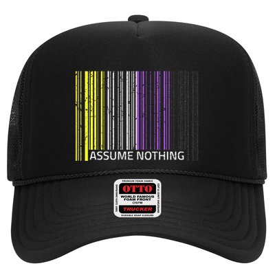 Assume Nothing Non Binary Flag Genderqueer Lgbtqia Pride Trucker Hat