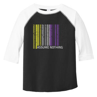 Assume Nothing Non Binary Flag Genderqueer Lgbtqia Pride Toddler Fine Jersey T-Shirt